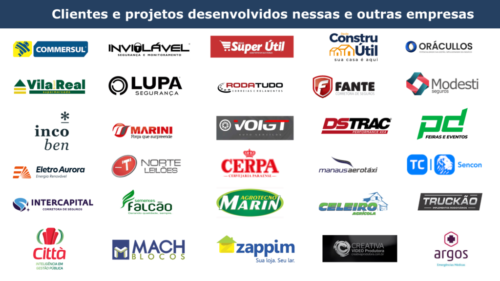 Algumas empresas com projetos desenvolvidos por nossa consultoria.